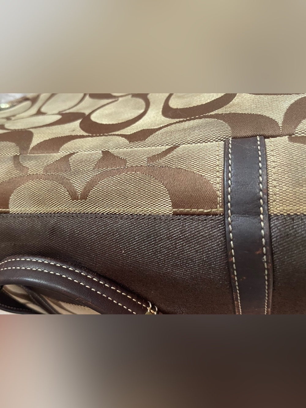 Coach Signature Canvas and Leather Tote Bag in Brown - Picture 10 of 14